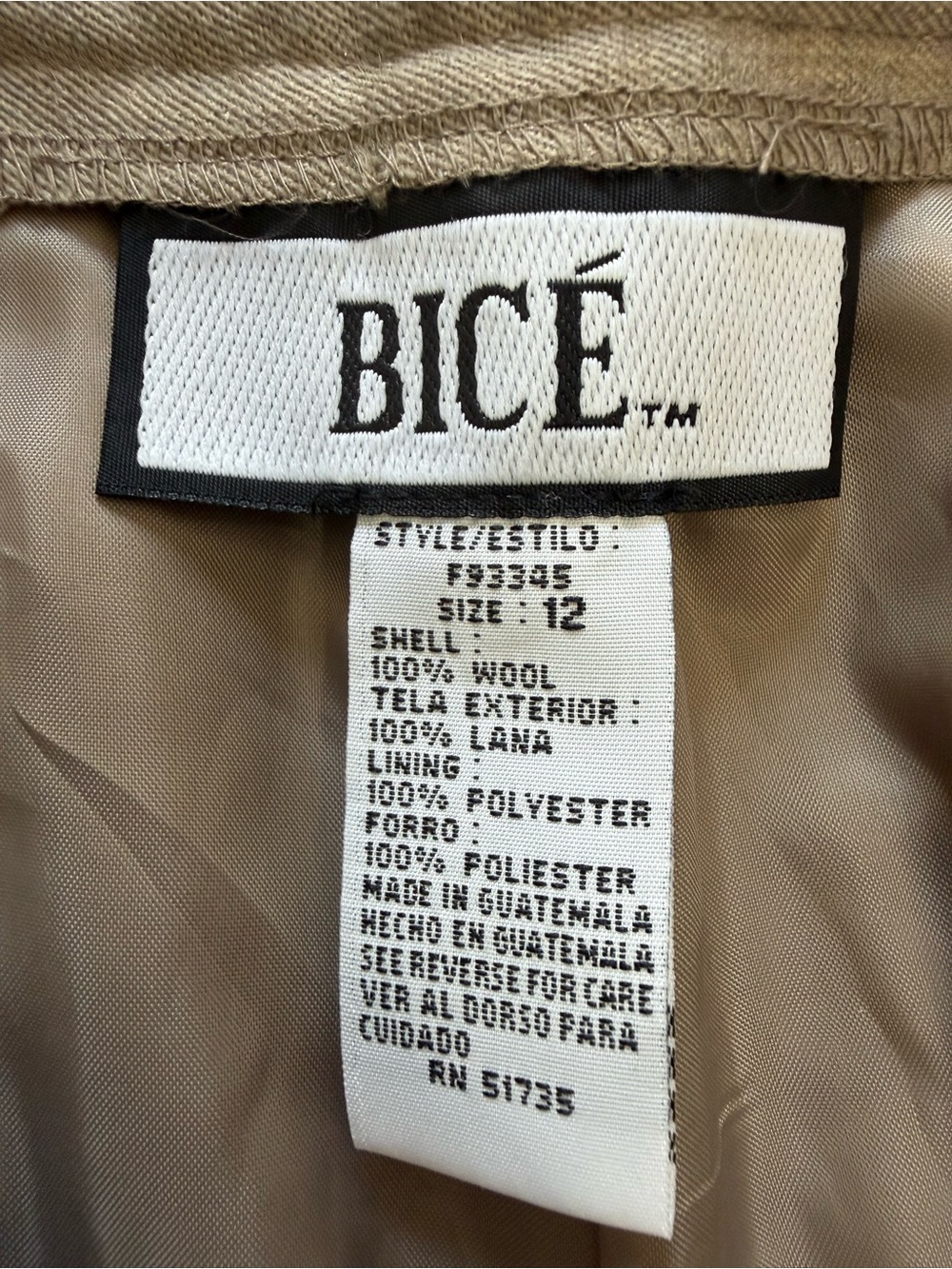BICÉ Wool pants - Beige